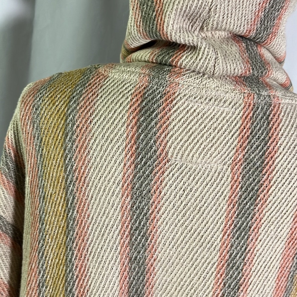 🛍 6 for $35 • Rip Curl Sand Multicolor Striped My Tide Lace Up Poncho Hoodie - Picture 12 of 16